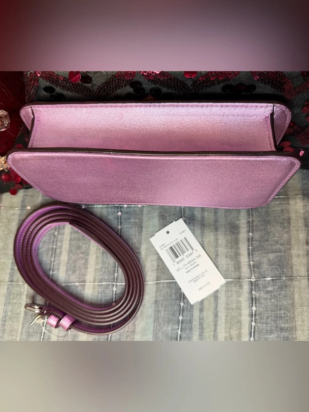 Coach 2022 Metallic Pink Leather Morgan Crossbody
